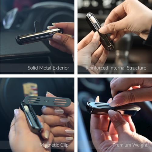 Image of FERRAGO Magnum Car Diffuser | Solid Metal Car Perfume Diffuser | Luxury Car Air Freshener | Refillable Car Fragrance Diffuser | Long Lasting Aroma | Premium Gift for Men & Women (Blue Elysium)