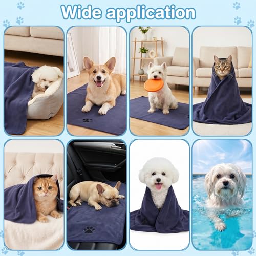 Image of 2PCS Dog Bath Supplies, Dog Bath Gloves | Dog Towels 32'' X 16'',Super Absorbent and Soft Pet Grooming Towel, Perfect Shower & Grooming Supplies for Dogs