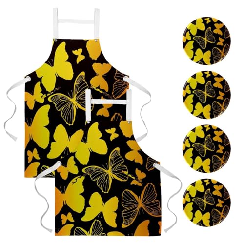 Tablier de cuisine anti-tache lot de 2 pour stopper les salissures de cuisine