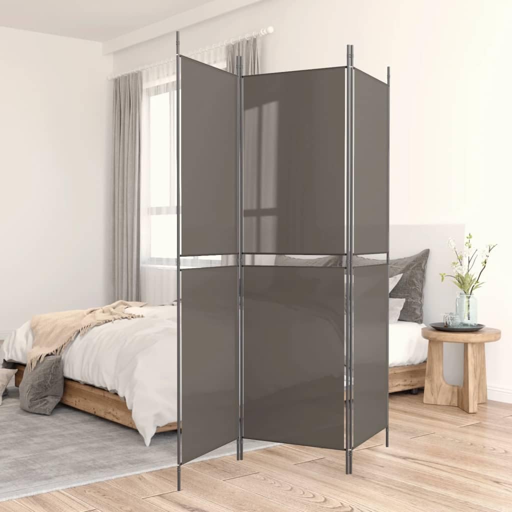 Paravent en tissu anthracite 150 x 200 cm Paravent pliable pour l'intimité et la confidentialité, polyvalent, comme cloison de séparation pour salon, chambre à coucher ou fenêtre, peu encombrant