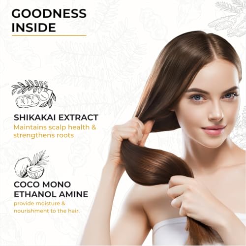 Image of Dr. Sakhiya's Shikakai Shampoo for Hair Growth & Nourishment Hair Fall Protection, Dandruff Control Makes Hair Shiny & Strong Suitable for All Hair Types 200ml