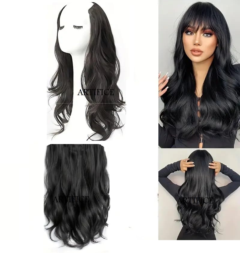Image of Artifice 5 Clips 24 inch Curly /Wavy Hair Extension Natural Black
