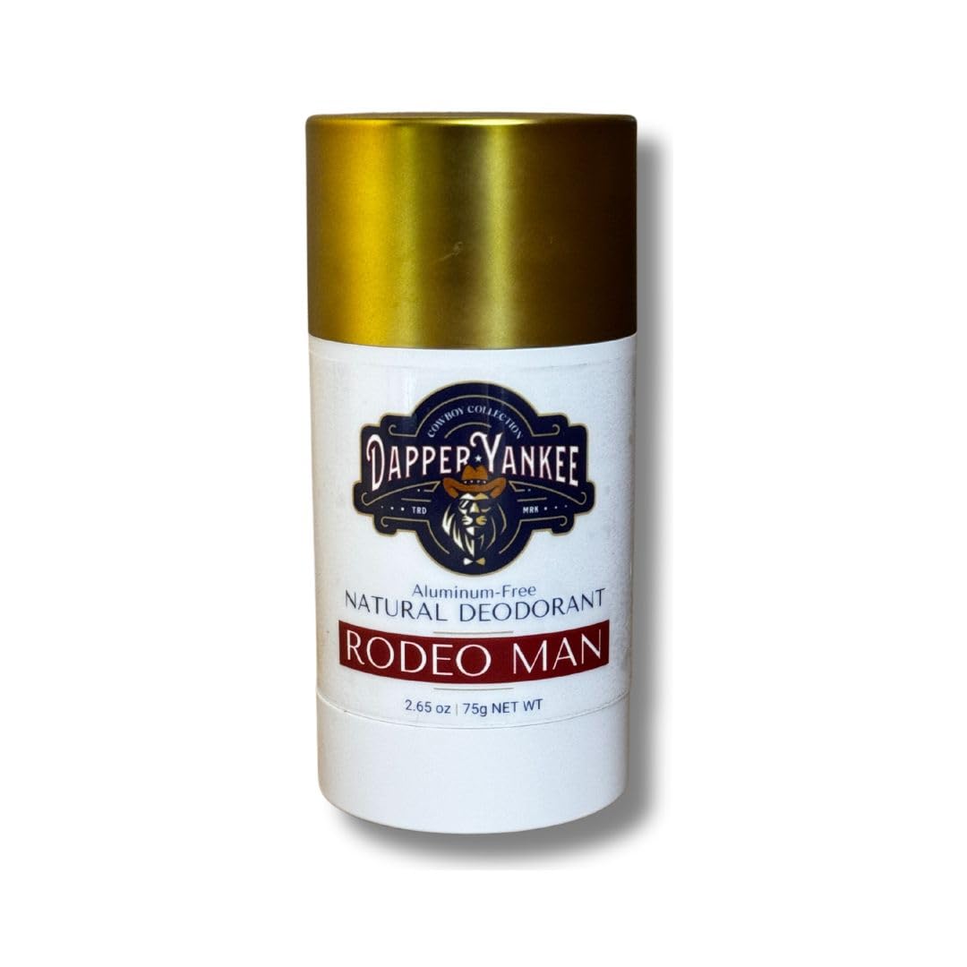 Dapper Yankee Rodeo Man Men's Deodorant - Long-Lasting Aluminum-Free Natural Deodorant for Men - Paraben-Free, Baking Soda Free - Will Not Stain Clothes