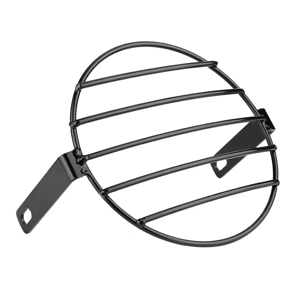 griglia faro moto + Coperchio Griglia Faro Anteriore 7 pollici Moto Retrò in Metallo Grill Side Mount Copri Faro