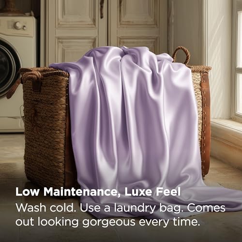 Image of Bedsure Satin Sheets King Size, Soft Silky Bedsheets for Hair & Skin