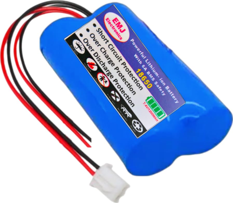 7.4v 1200MAh Lithium-ion Battery 18650 with 6A BMS Safety use for Rc Toys, Power Tools, Science Project DIY Project, drons & Multipurpose use