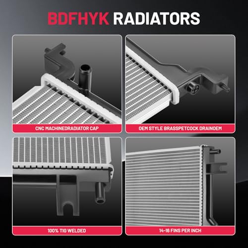 Image of BDFHYK 13304 Aluminum Radiator for Nissan Altima 2007-2011, CU13304, 1-Row 16mm Core, Direct Fit Replacement, OE 21457JA800 NI3011100