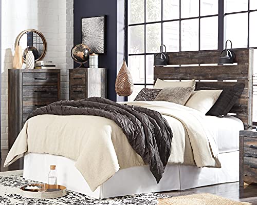 Signature Design by Ashley Drystan Rustic Panel Headboard ONLY with USB Charging Stations, Queen, Brown - Image 2