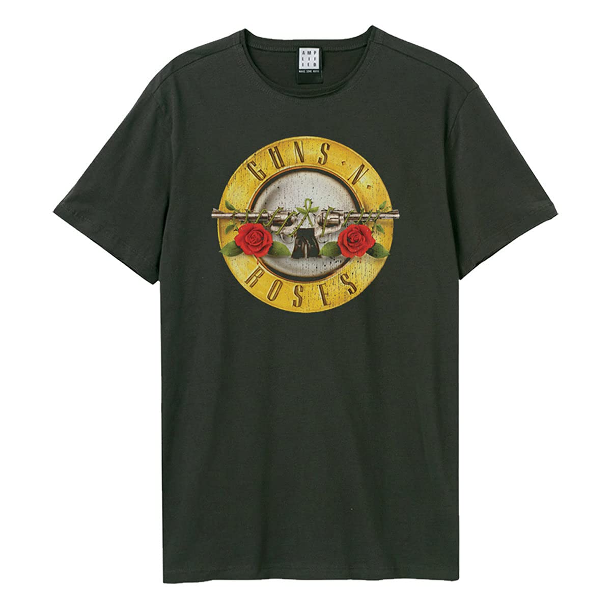 Amplified Men's Gunsnroses Drum Short Sleeve T-Shirt, Grey (Charcoal), XX-Large