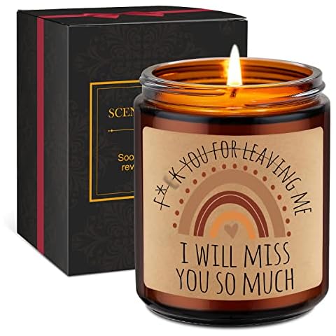 GSPY Scented Candles - Best Friend Moving, New Job Gifts, Coworker Leaving Gifts, Miss You Gifts, Going Away Gift for Coworker, Friends, Boss - Funny Retirement, Farewell, Goodbye Gifts for Women, Men Cover