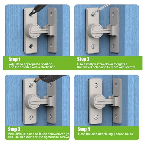 Image of Barn Door Lock Hardware, Heavy Duty 90 Degree Flip Latch Privacy Lock, Zinc Alloy Sliding Barn Door Latch for Bathroom, Bedroom, Closet, Garage, Shed and Gate (Nickel-2PCS)