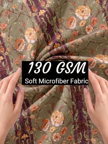 Image of Mafatlal 130 GSM Pearl Printed Double Bedsheet with 2 Pillow Covers | 90 x 100 Inch | Premium Comfort Fabric | Smooth Texture, Lightweight, Neat Stitching, Home Decor Collection | Olive-Multicolor