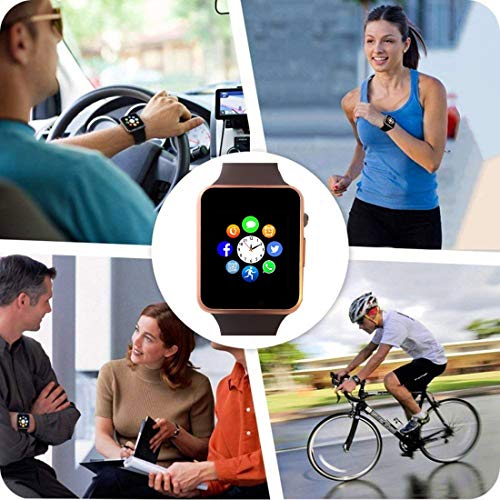 Hocent Smart Watch, Smartwatch with SD Card Camera Pedometer Phone Call Text SNS SMS Sync SIM Card Slot Music Player Alarm Compatible with Android and iPhone (Partial Functions) for Men Women Teens - Thumbnail 3