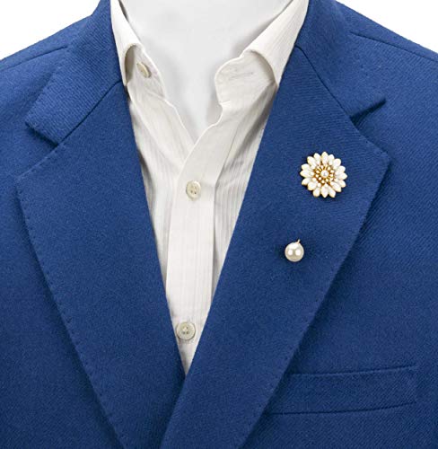 Flower with Pearl Detailing Lapel Pin