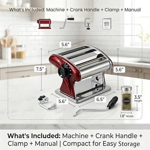 Machine à pâtes rouge compacte, l'idée cadeau cuisine idéale pour les gourmands - 6