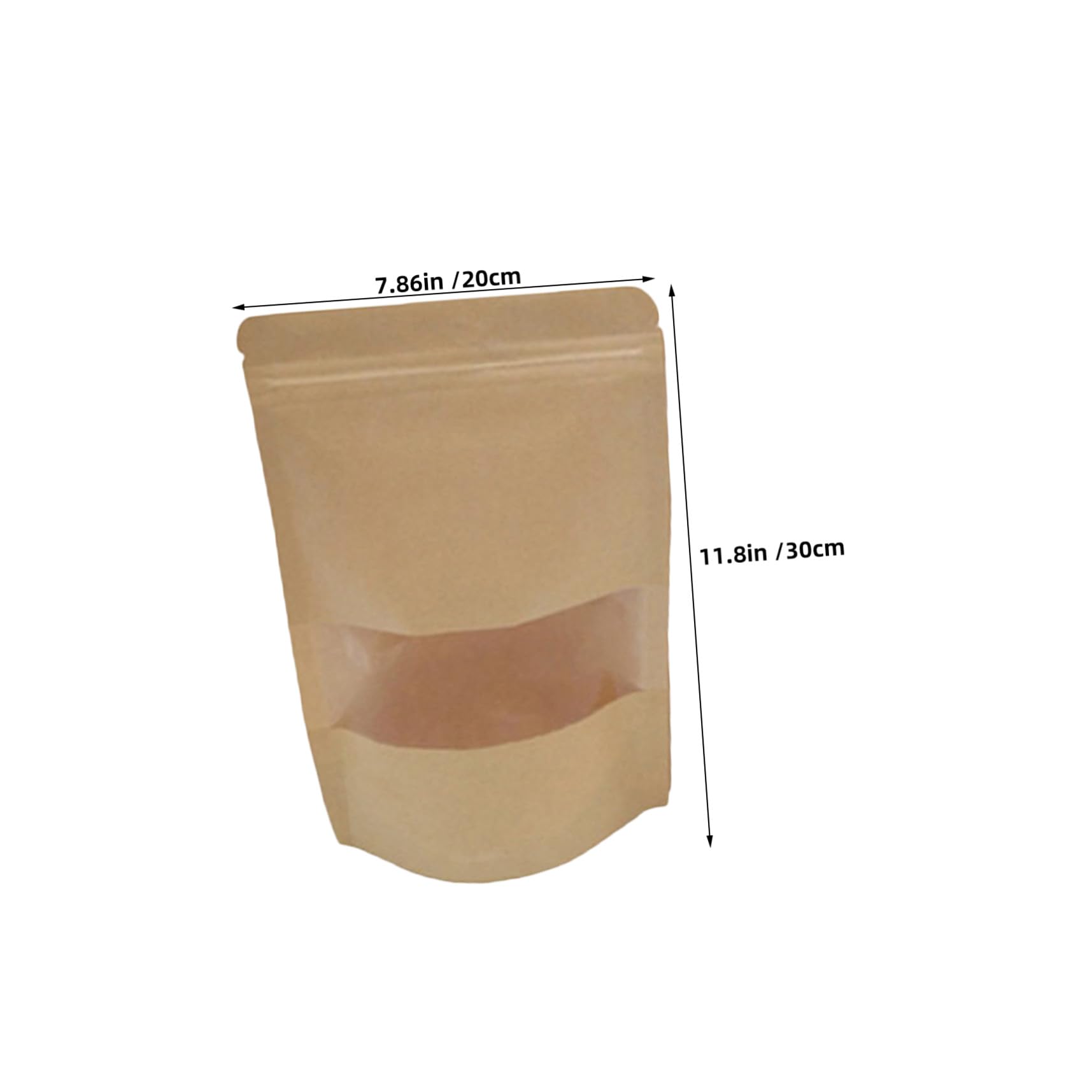 50 Pièces Sacs Papier Kraft avec Fenêtre Matte et Fermeture Auto-adhésive Sacs de Rangement Alimentaire Refermables pour Snacks Biscuits Bonbons Fromage et Thé