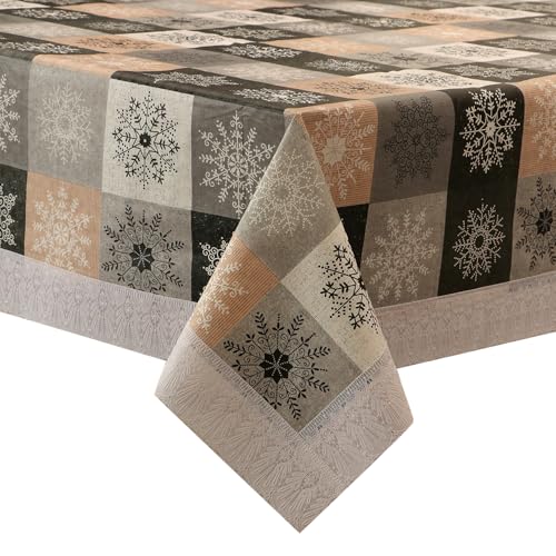 Image of Dakshya Industries 6 Seater PVC Waterproof Dining Table Cover 60x90 Inch | Floral Printed Washable Table Cloth with Lace Border