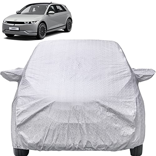 Image of Autofact Waterproof Car Body Cover Compatible with Hyundai IONIQ 5 with Mirror Pockets (Shinning Silver)