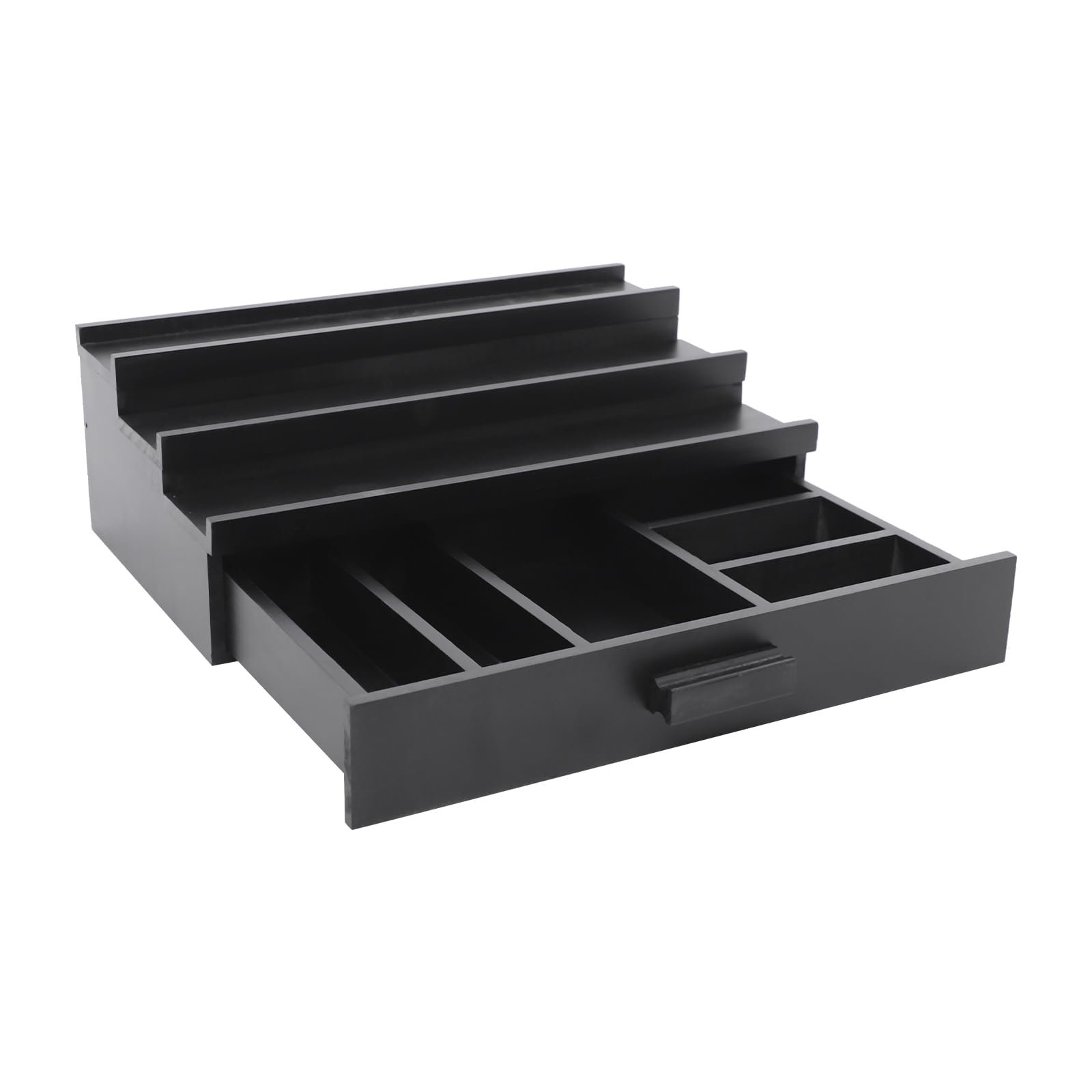 Organizer na perfumy, regał do przechowywania perfum, z szufladą, nowoczesny design, 32 x 21,84 x 10,41 cm, minimalistyczny wygląd kosmetyków, biżuterii, zegarków, pierścionków (czarny)