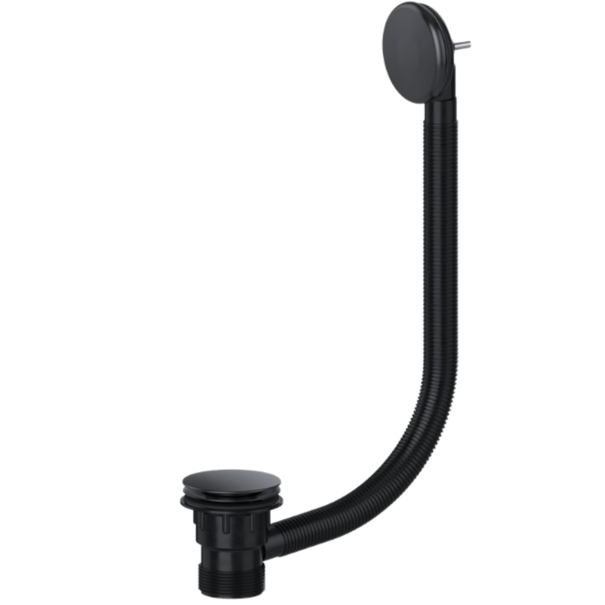 Hulthor Bath Waste & Overflow Kit – Universal 1.5" Click Clack Plug Set with Pop-Up Mechanism – Compatible with Standard UK Bathtubs (Black)