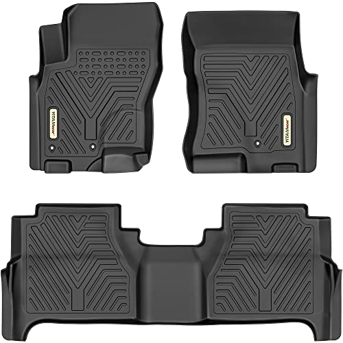 YITAMOTOR Floor Mats Compatible with 2008-2021 Nissan Frontier Crew Cab, Custom Fit Floor Liners, 1st & 2nd Row All-Weather Protection, Black