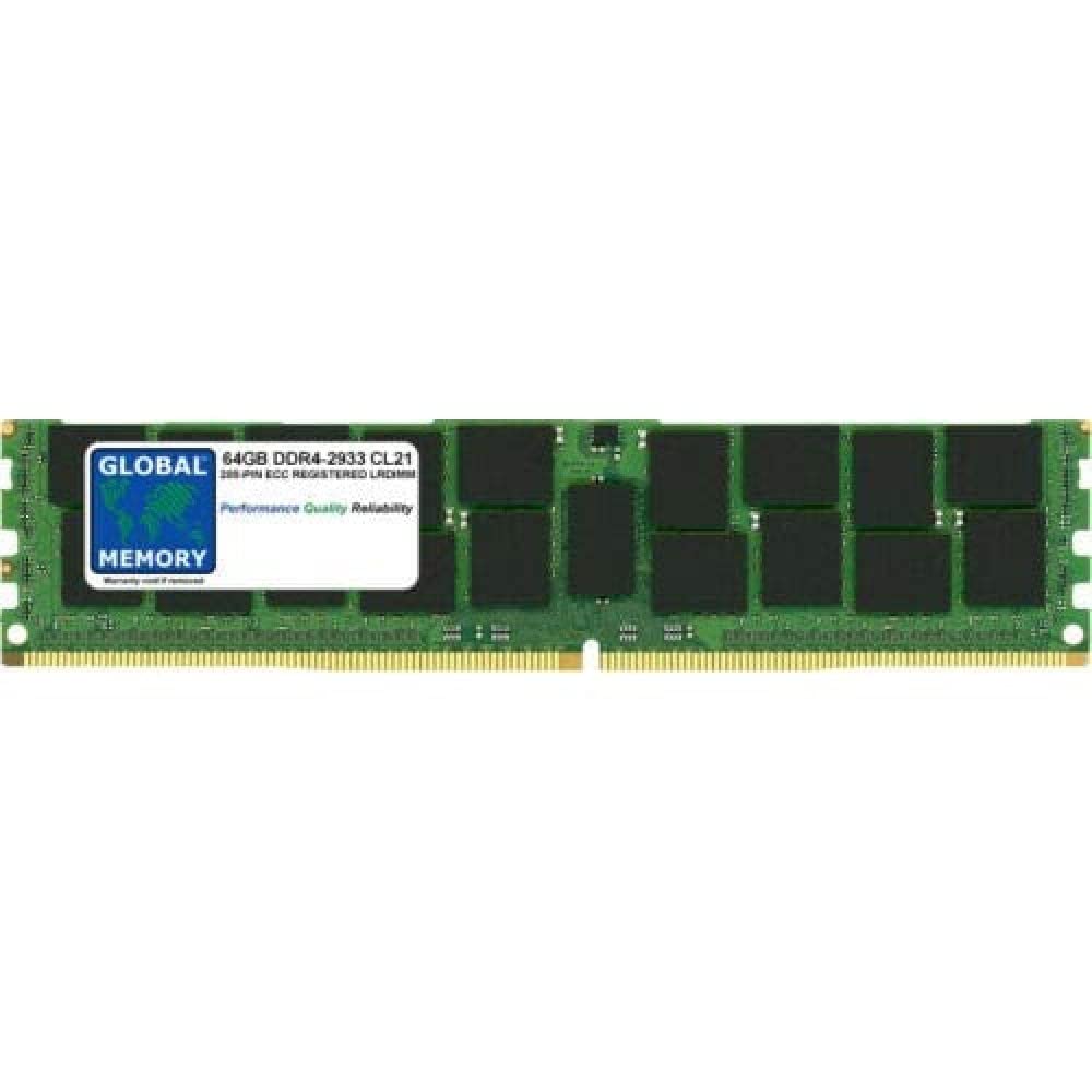 Memoria RAM DDR4 da 64 GB, 2666 MHz, PC4-21300, 288 pin, ECC, carico registrato, DIMM ridotto, compatibile con server/workstation/schede madri (non per PC*)
