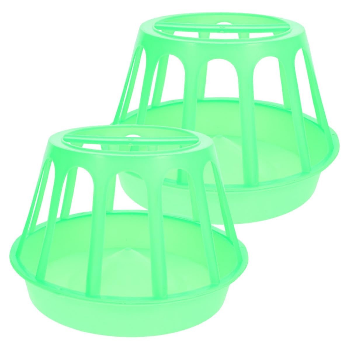 Comedero para gallinas y gansos de plástico verde reutilizable de 2 unidades para tienda de aves