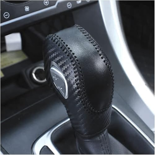 Miniatura 6 de DEYTOP Cubierta de la perilla de la palanca de cambios para fusiónescapeenfoquefiesta Auto de cuero para accesorios EcoSportTransitC-Max (fibra de