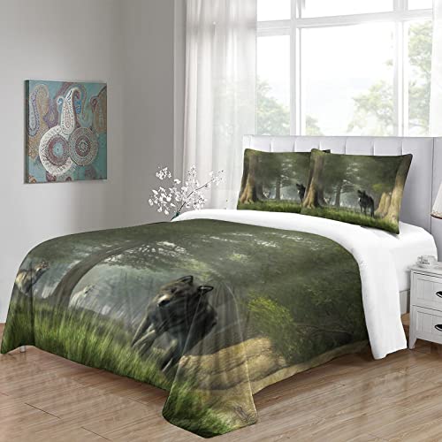 Housse de couette loup impression 3D microfibre de luxe - 5