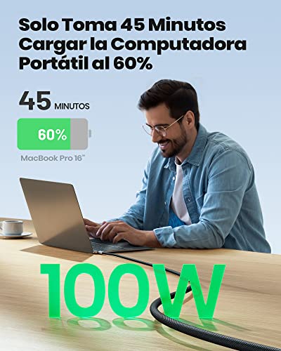 INIU Cavo USB C USB C 100W, 1m Cavo USB Type-C PD 5A Ricarica Rapida QC 4.0 Nylon Cavo Tipo C Caricabatterie Cellulare per iPhone 16 15 Pro Max Samsung S24 S23 Ultra iPad MacBook Pixel 7 Pro ECC.