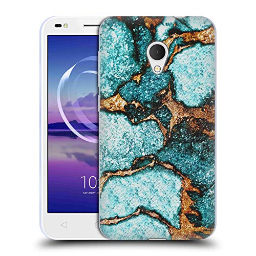 Oficial Monika Strigel Azul Piedras Preciosas Y Oro Carcasa de Gel de Silicona Compatible con Alcatel U5 HD