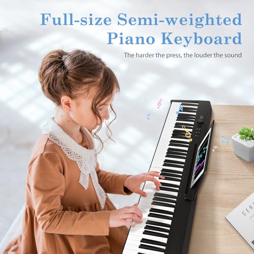 Tanniws Clavier de Piano 88 touches Pliant piano électronique Piano multifonctionnel Clavier électronique 128 tons pliable à 180° Pliant piano - Les Beatles, Paul McCartney, John Lennon, RIngo Starr, George Harrison Tanniws Clavier de Piano 88 touches Pliant piano électronique Piano multifonctionnel Clavier électronique 128 tons pliable à 180° Pliant piano – Image 7