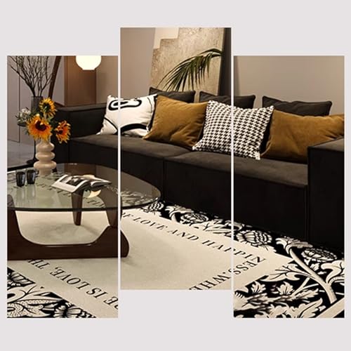 Tapis abstrait moderne antidérapant avec envers en caoutchouc