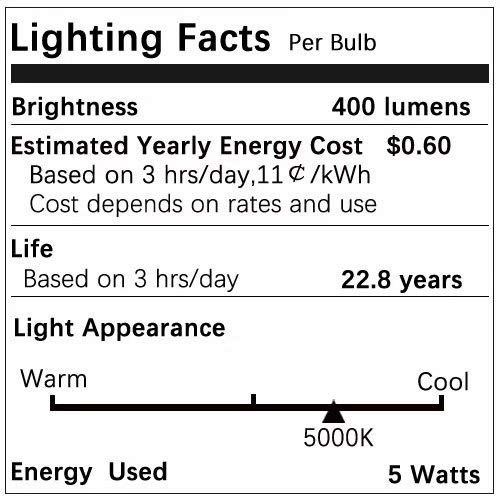 LED Refrigerator Light Bulb, 40W Equivalent 120V A15 Fridge Freezer Waterproof Light Bulb, Used for Home Lighting Such as Freezer, Kitchen, Bathroom, etc. Non-dimmable E26 5W White 5000K 2Pack