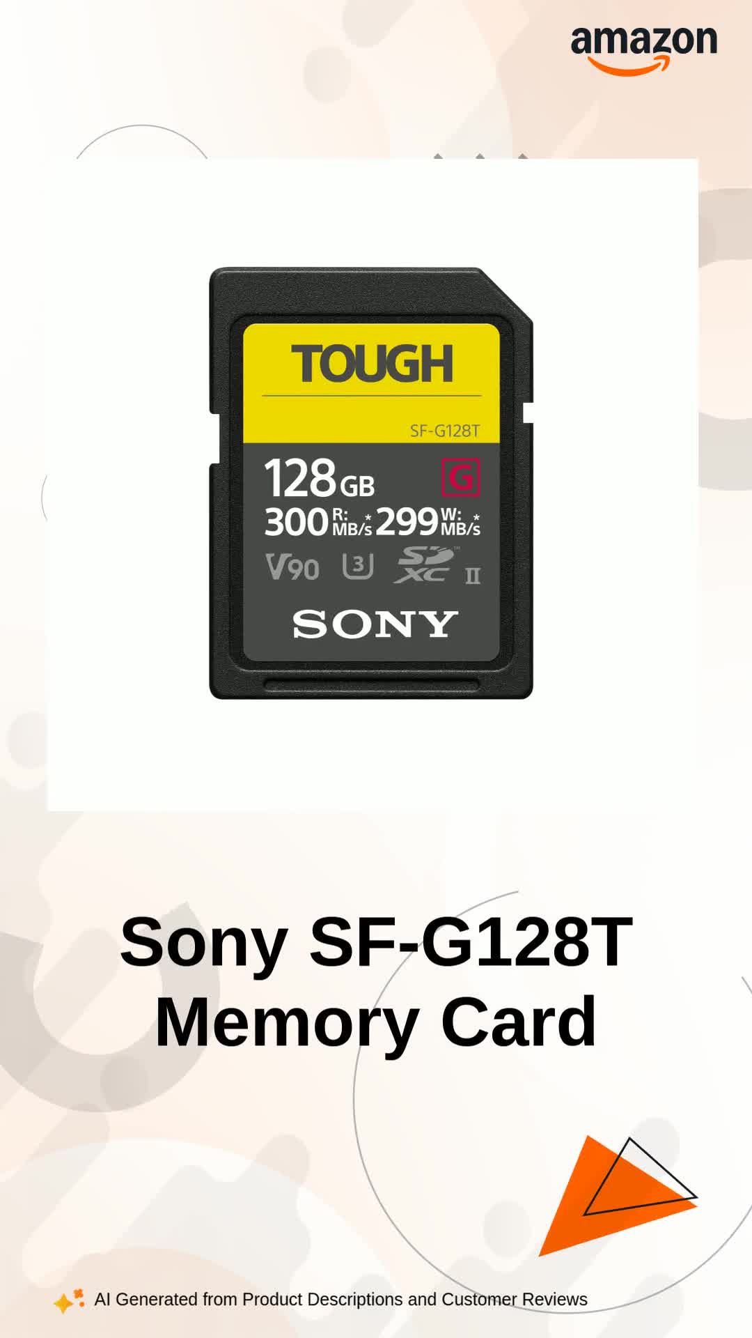Sony SF-G128T 128GB SF-G Tough Series UHS-II SDXC Memory Card