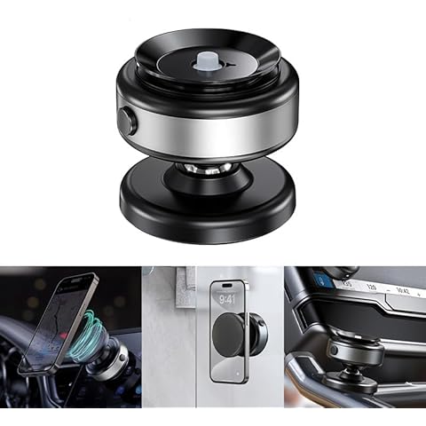ZCCHESONG Phone Holders for Your Car,Electic Vacuum Suction Cup Magnetic Car Phone Mount 360°Rotation Magnetic Adsorption Phone Holder for Car Window,Dashboard and Smooth Surface Cover