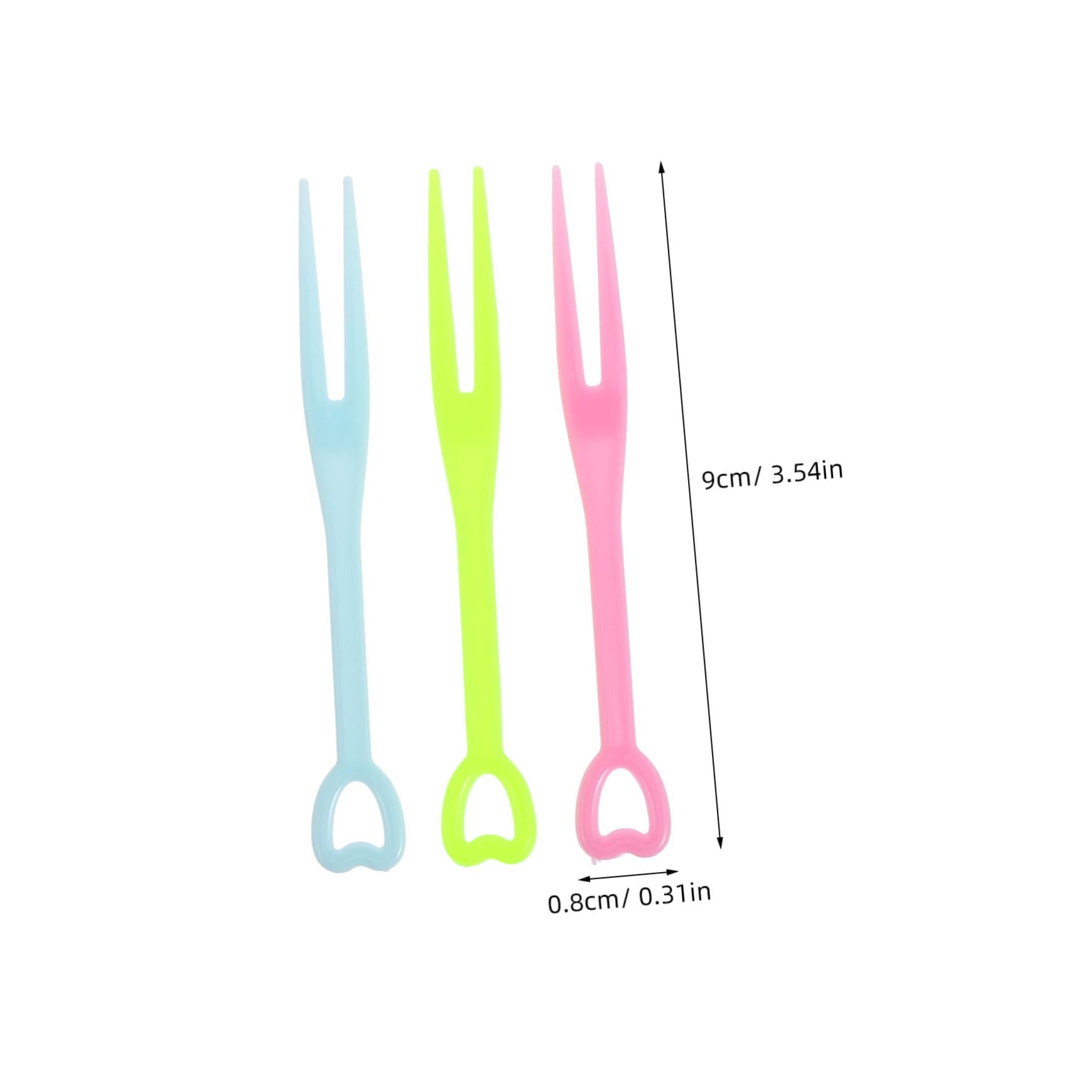 STOBAZA 200pcs Heart Shape Fruit Forks Pp Material Disposable Plastic for Birthday Party Wedding