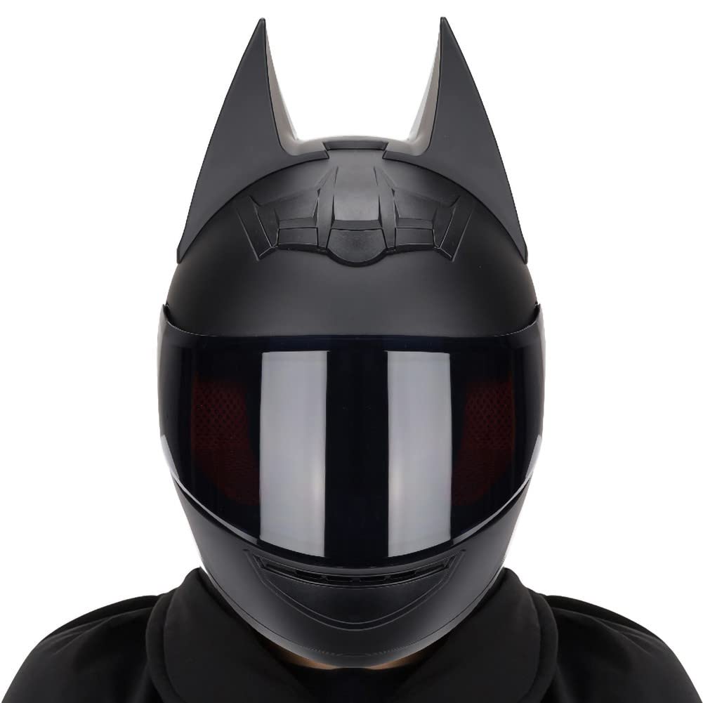 Casque de moto knight intégral oreilles de chat et crash scooter