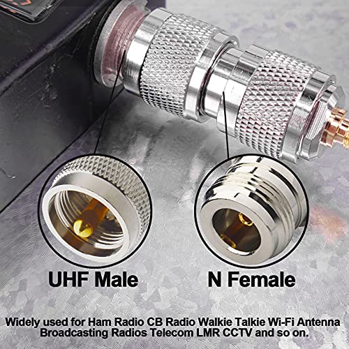 Adaptador coaxial UHF macho a N hembra 2 unidades miniatura 3