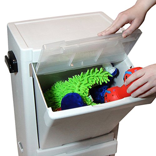 Richell Pet Stuff Tower for Food Storage | Richell Pet Stuff Tower: Ideal for Cats and Dogs. Max Load Capacity 8.8lbs, Includes Foot Pedal and Food Scoop!