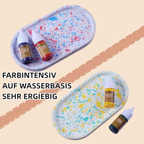 Wealike Pigment auf Wasserbasis 10ml x 9 Set Farbpigmente für Gießpulver | gips zum gießen