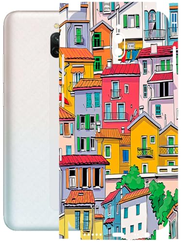 Image of AtOdds - Full Body Back Screen Guard Protector Film - Lamination Wrap Skin Sticker Compatible with REDMI 8A Dual | Scratchproof Matte Finish (Concrete Jungle)