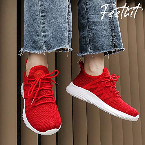Image of Feethit Womens Slip On Running Shoes Breathable Walking Shoes Lightweight Gym Workout Shoes Non Slip Fashion Sneakers