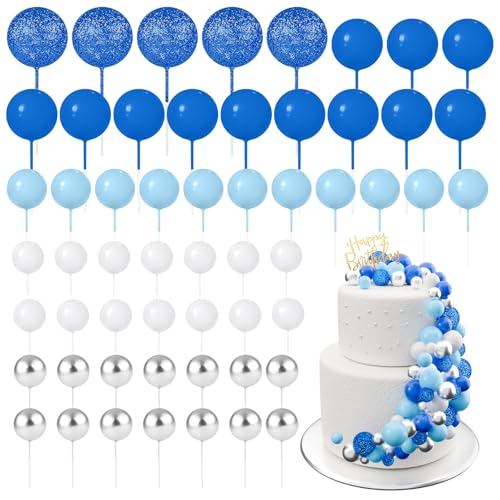 BOUBONI 60 pièces Boules de décoration de gâteau Cake Topper Boules de gâteau Décorations Mini ballons Décorations de gâteau pour décorer le gâteau...