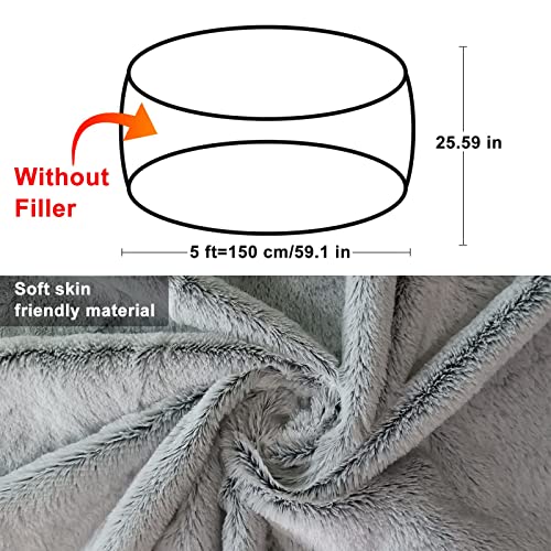 Rainbean Bean Bag Chair Cover(It Was Only A Cover, Not A Full Bean Bag), Big Round Soft Fluffy Pv Velvet Sofa Bed Cover, Living Room Furniture, Lazy Sofa Bed Cover,5Ft Dark Grey(Cover Only,No Filler). #TOP2