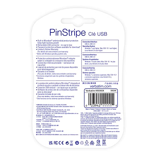 Verbatim 8GB Pinstripe USB Flash Drive - Black - Image 4