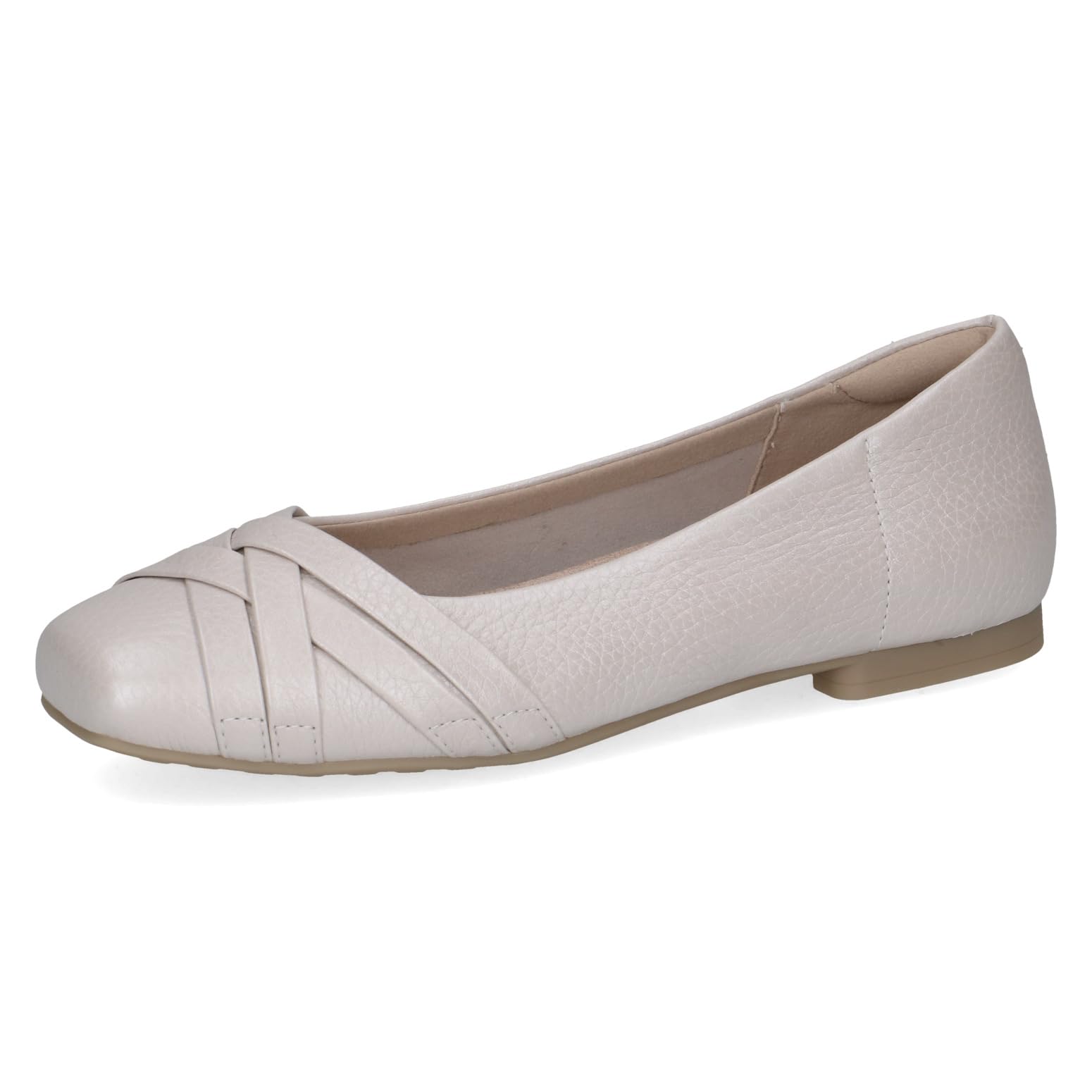 CAPRICE Women's ballet flats in leather, White (PEARL PERL DEE), 8 UK
