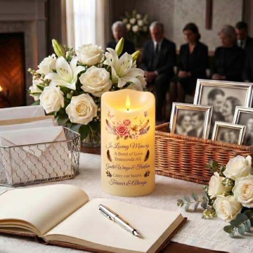 Image of Homemory Memorial Candle Bereavement Sympathy Gifts for Loss of Loved One, Real Wax LED Candle with Remote Memorial Gifts for Loss of Mother Loss of Father in Memory of Loved One Remembrance Gift