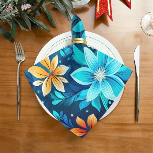 Servilletas de Tela con Flores Multicolor Pack x6 miniatura 3