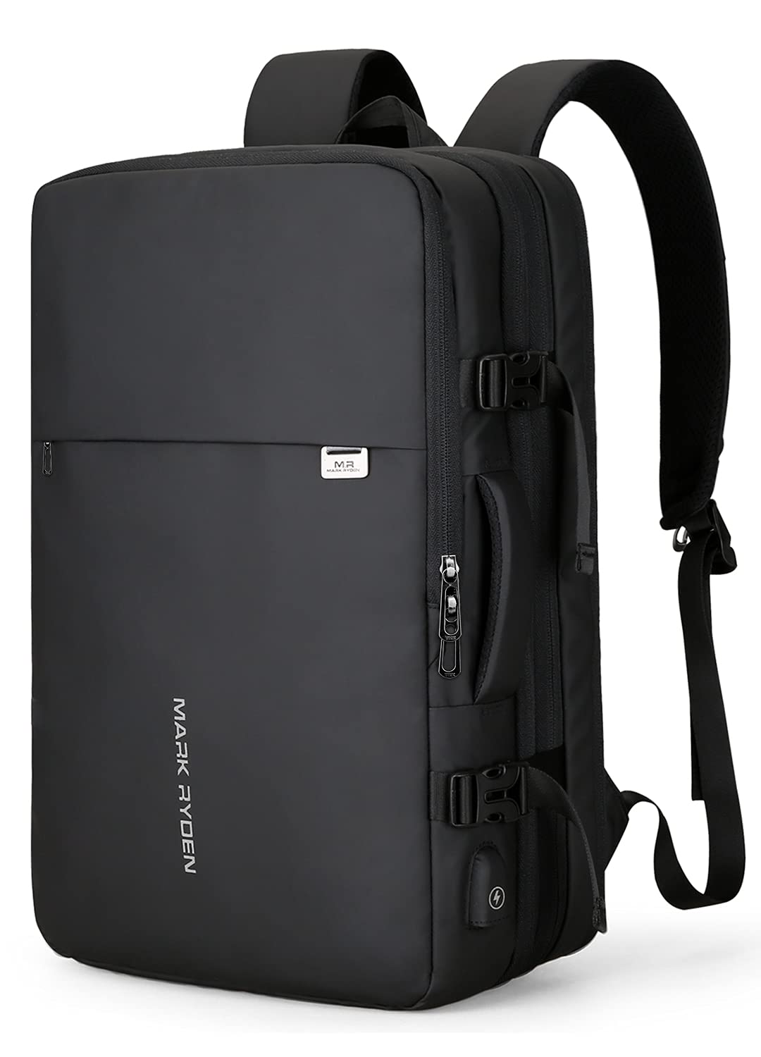 MARK RYDENBusiness Backpack 23L/40L Carry on Travel Backpack, Lightweight Flight-Approved Expandable Weekender Bag with USB Charging Port fit 17.3 Laptop